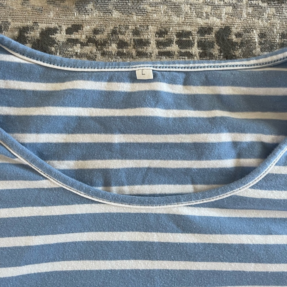 Amazon Blue and White Striped Blouse